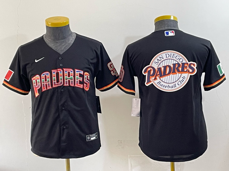 Youth San Diego Padres blank black Nike 2025 MLB Jersey 004->youth mlb jersey->Youth Jersey